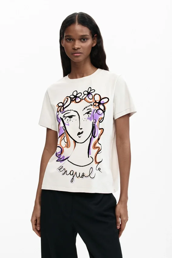 T-Shirt mit Gesichtsaufdruck T-Shirt mit Gesichtsaufdruck