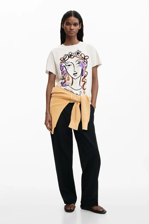 T-Shirt mit Gesichtsaufdruck T-Shirt mit Gesichtsaufdruck