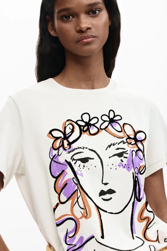 T-Shirt mit Gesichtsaufdruck T-Shirt mit Gesichtsaufdruck