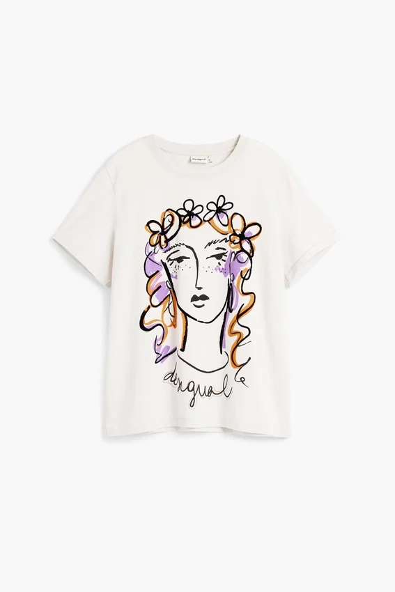 T-Shirt mit Gesichtsaufdruck T-Shirt mit Gesichtsaufdruck