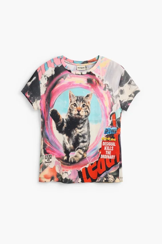 T-Shirt mit Katzenprint T-Shirt mit Katzenprint