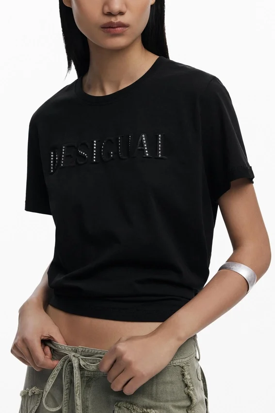 T-Shirt mit Nieten-Logo T-Shirt mit Nieten-Logo