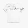 T-Shirt mit Rippbündchen und Schriftzug T-Shirt mit Rippbündchen und Schriftzug