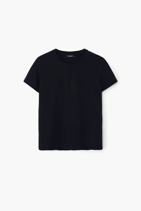 T-Shirt mit Strass-Logo T-Shirt mit Strass-Logo