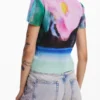 T-Shirt mit verblasstem Landschaftsmotiv T-Shirt mit verblasstem Landschaftsmotiv