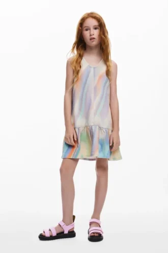 Tie-Dye-Jeans-Kleid