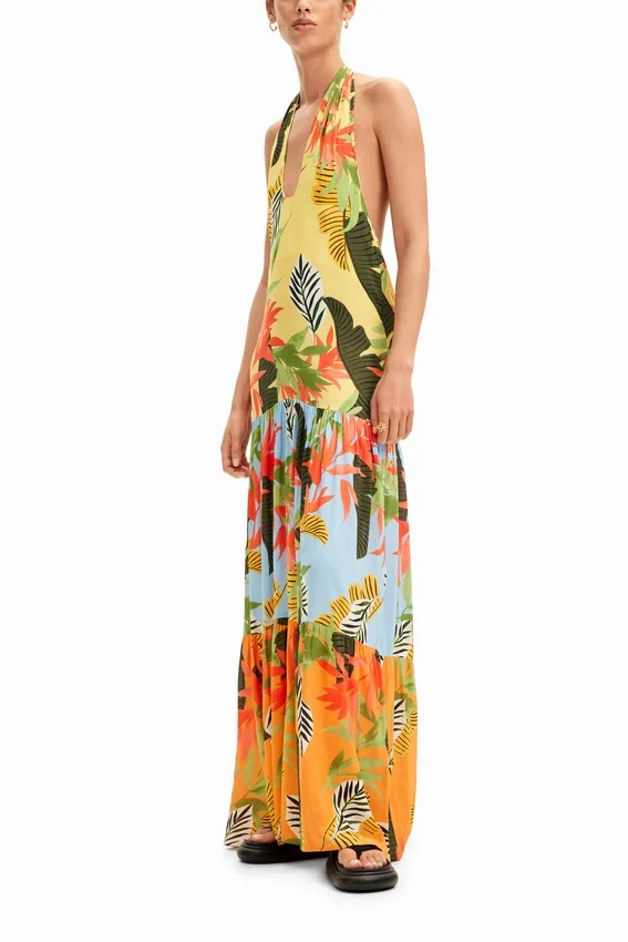 Tropisches Maxikleid mit Neckholder Tropisches Maxikleid mit Neckholder