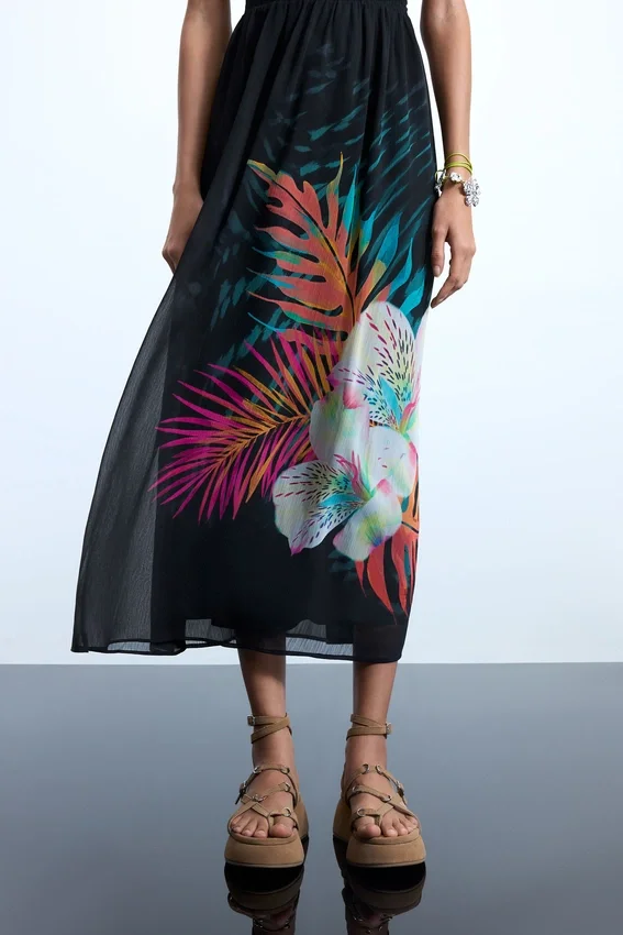 Tropisches Neckholder-Kleid Tropisches Neckholder-Kleid