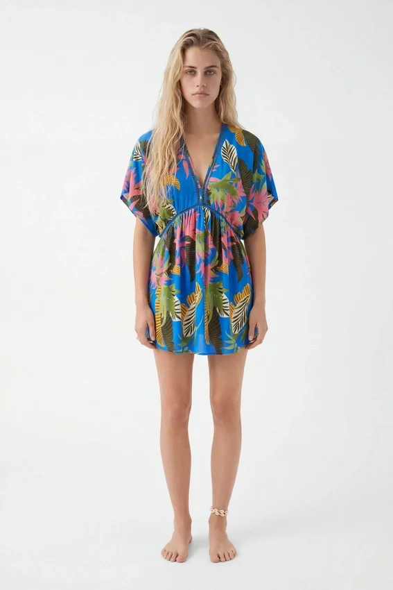 Tropisches Tunika-Kleid Tropisches Tunika-Kleid