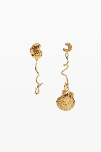 Unregelmäßige goldene Muschelohrringe Zalio