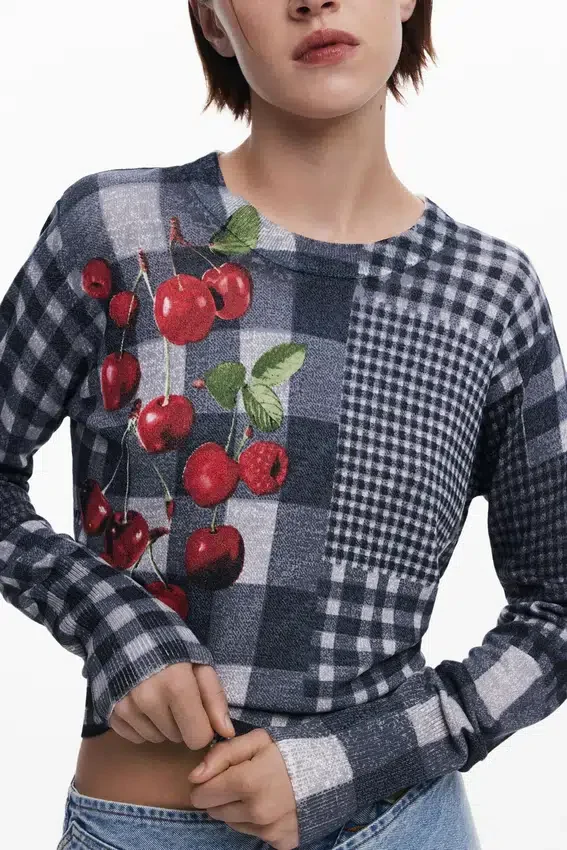 Vichy-Frucht-Pullover Vichy-Frucht-Pullover