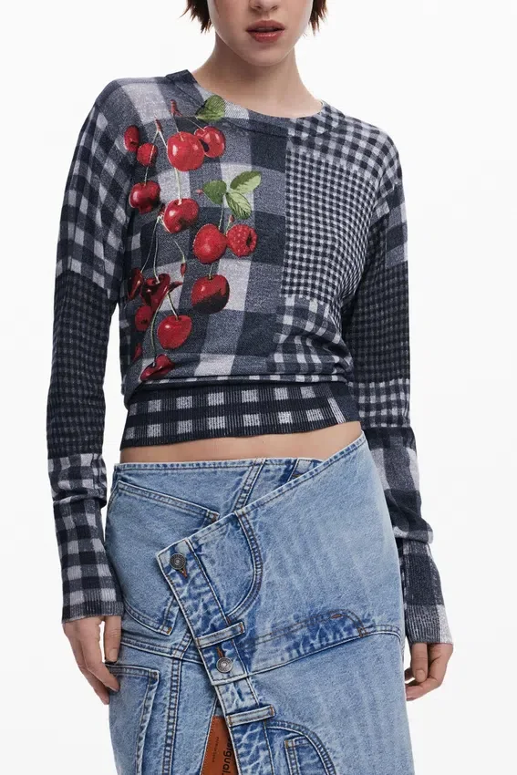 Vichy-Frucht-Pullover Vichy-Frucht-Pullover