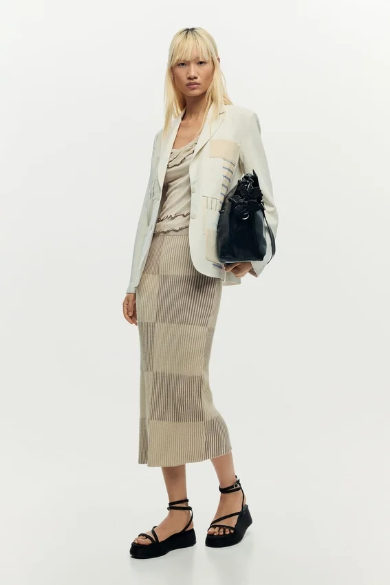 Weißer Patchwork-Blazer Weißer Patchwork-Blazer