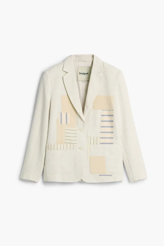 Weißer Patchwork-Blazer Weißer Patchwork-Blazer