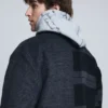 Wollmantel aus zwei Materialien mit Karomuster Wollmantel aus zwei Materialien mit Karomuster