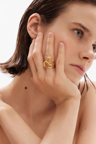 Zalio vergoldeter Ring mit Blatt-Herz Zalio vergoldeter Ring mit Blatt-Herz