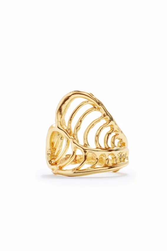 Zalio vergoldeter Ring mit Blatt-Herz Zalio vergoldeter Ring mit Blatt-Herz