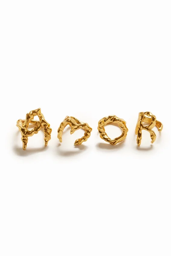 Zalio vergoldeter Ring mit dem Buchstaben R Zalio vergoldeter Ring mit dem Buchstaben R