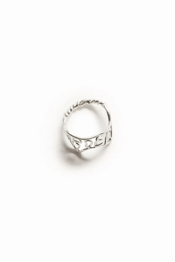 Zalio versilberter Ring mit Botschaft Zalio versilberter Ring mit Botschaft