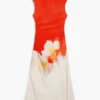 Zweifarbiges Blumenkleid Zweifarbiges Blumenkleid