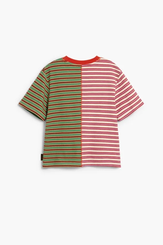 Zweifarbiges gestreiftes T-Shirt Zweifarbiges gestreiftes T-Shirt