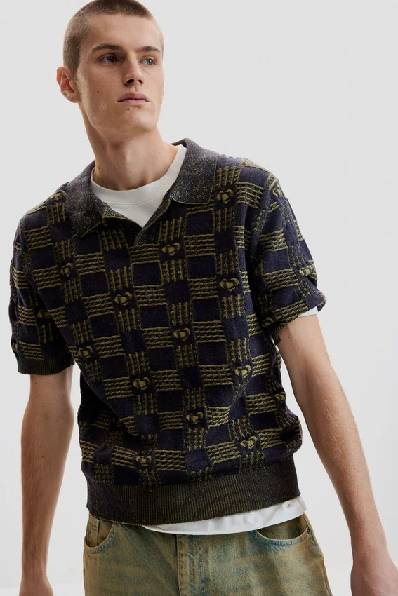 Zweifarbiges Poloshirt Zweifarbiges Poloshirt
