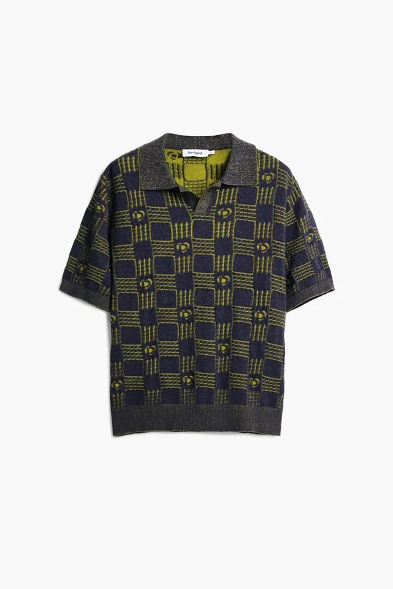 Zweifarbiges Poloshirt Zweifarbiges Poloshirt